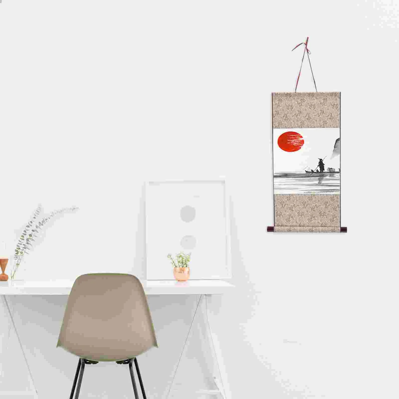 2pcs Calligraphy Blank Scroll Chinese Calligraphy Paper Blank Hanging Drawing Scroll Chinese Scroll Paper