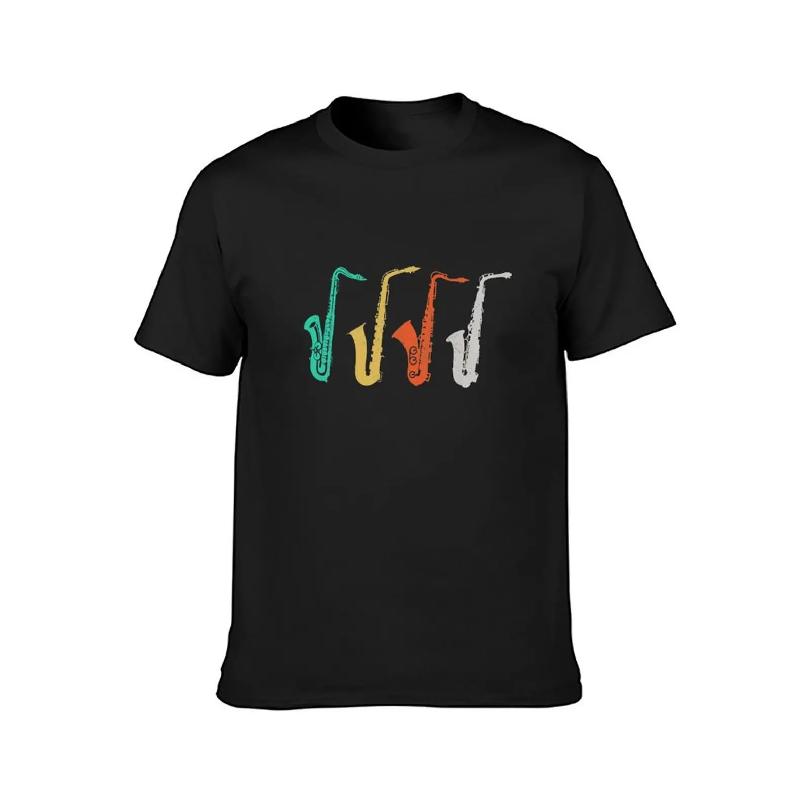 Vintage Saxophone - Retro Jazz Music Gift T-Shirt customizeds Blouse sports fans black t-shirts for men