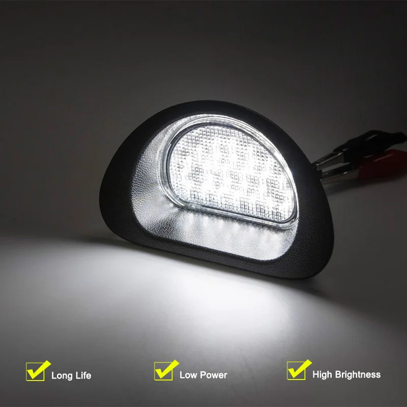 Lámpara de matrícula LED de 12V para Peugeot 107, 2005, 2006, 2007, 2008, 2009, 2010, 2011, 2012, 2013, 2014, conjunto de luz blanca para matrícula