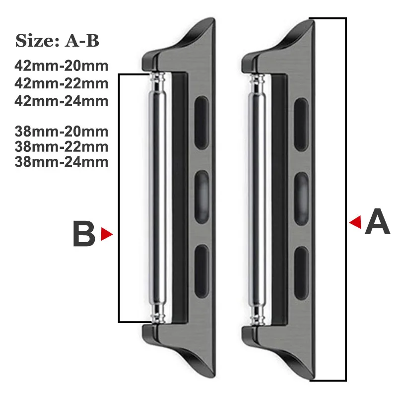 Connector Adapter for Apple Watch Series 7 6 SE 5 4 3 2 Watch Band Accessories for Apple 40mm44mm41mm45mm Metal Stainless Steel