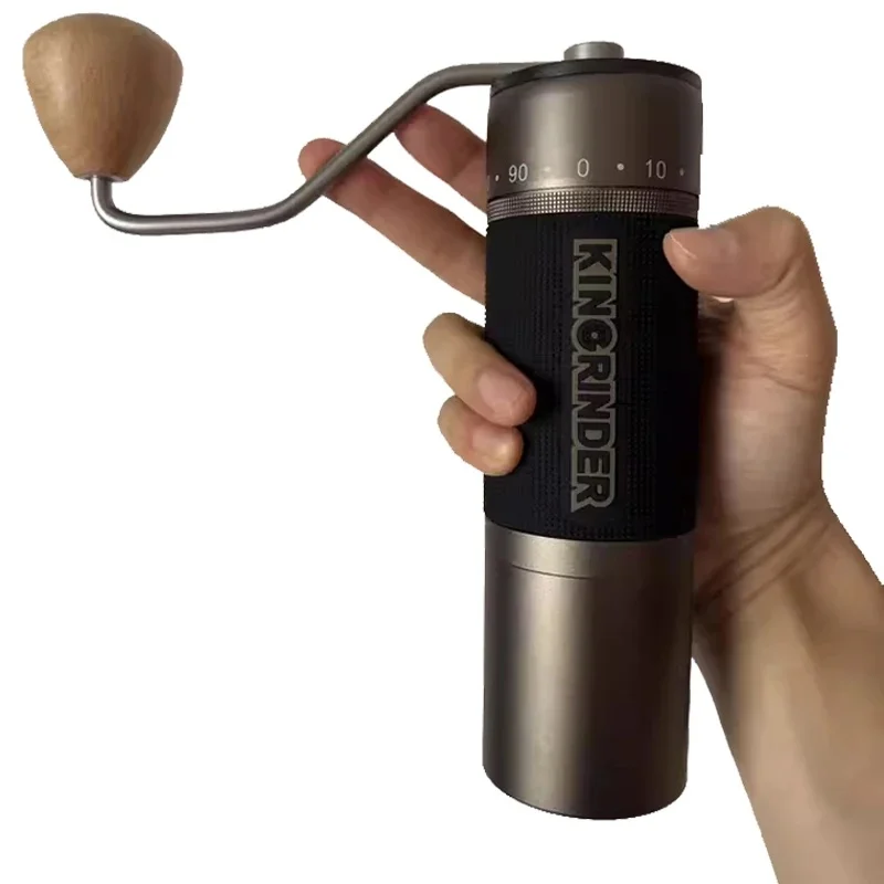Kingrinder K7 Manual Coffee Grinder Capacity 35g Titanium Tapered Burr Magnetic Attraction Powder Bottle Coffee Bean Grinder