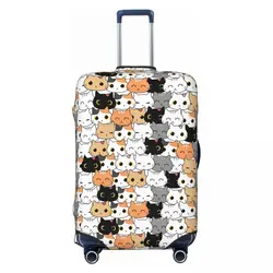 Custom Funny Cute Kitten Cat Doodle Luggage Cover Protector Dust Proof Travel Suitcase Covers