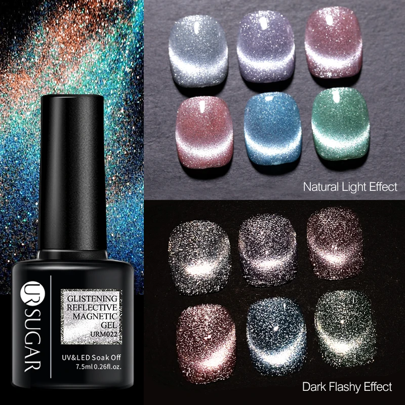 UR SUGAR 7.5ml Reflective Glitter Gel Nail Polish Winter Color Sparkling Sequins Soak Off UV LED Varnish Nail Art Decoration