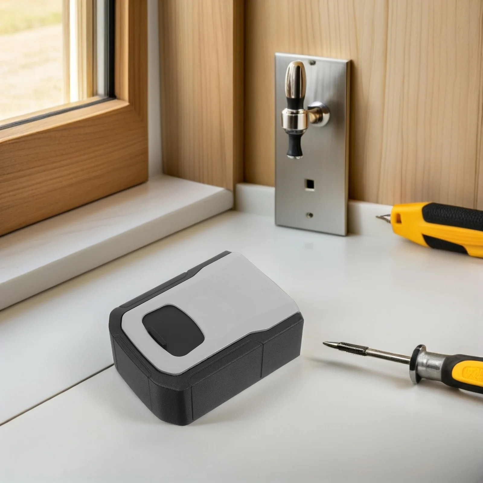 Lockbox for Keys Aluminum Alloy Weatherproof Combination Lock Box Portable Outdoor Key Safe Security Organizer for Rental Home