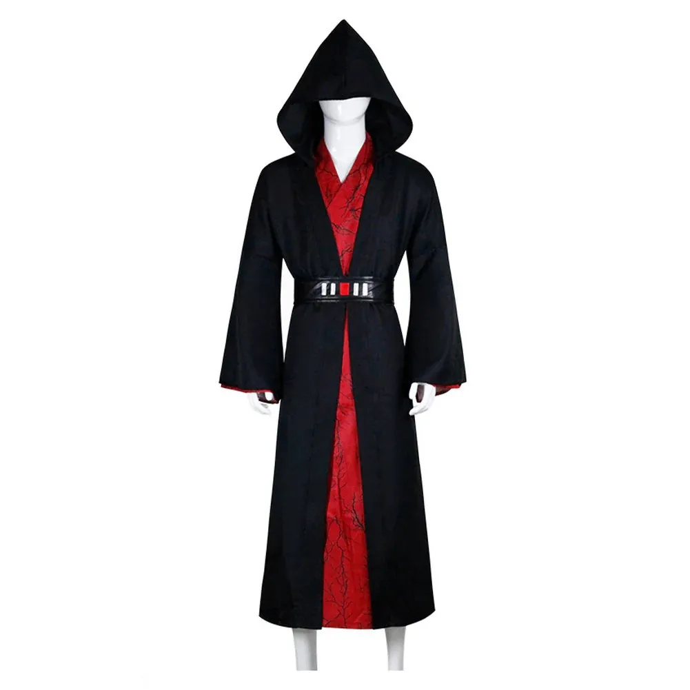 Sheev Palpatine Hooded Cloak Black Robe Cosplay Costume Darth Sidious Halloween Masquerade Carnival Party Outfits for Men
