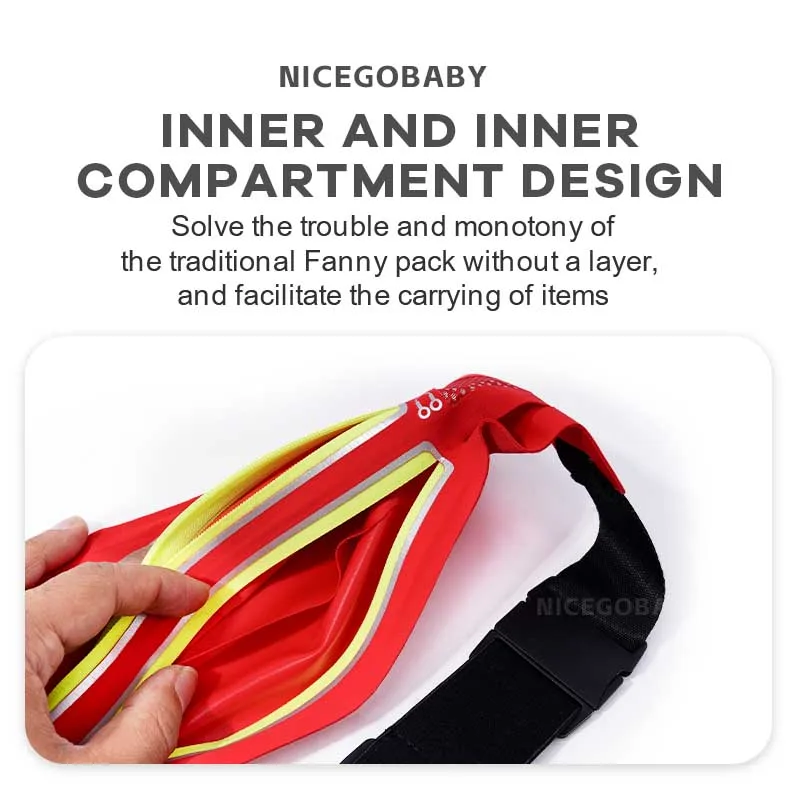 Marsupio sportivo multifunzionale da corsa all'aperto cellulare da uomo e da donna fitness tasca invisibile impermeabile ultrasottile