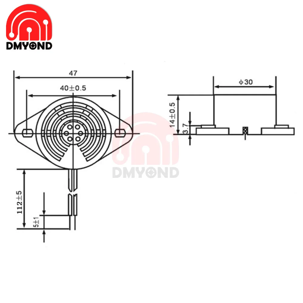 1PCS SFM-27 3015C Active Piezoelectric Buzzer AC 220V Continuous Sound High Decibel Alarm Power Supply 2 Alarm Wheel