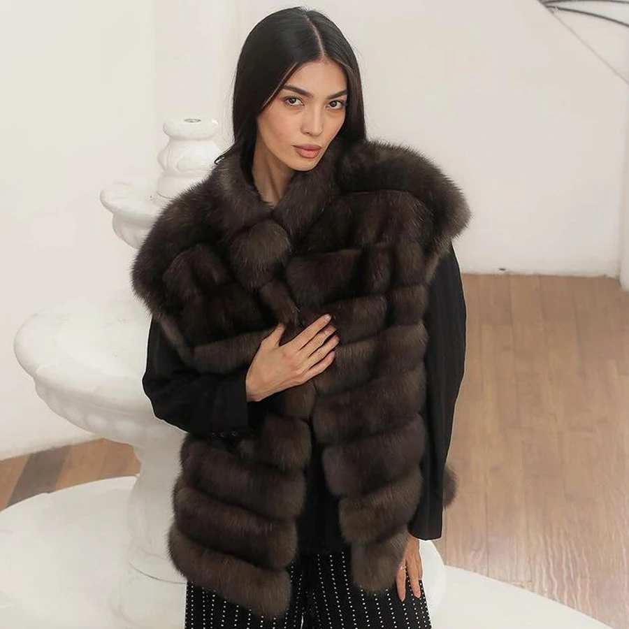 

Fur Vest Women Fox Fur Vests Real Fur Vests Cropped Fox Fur Waistcoats Luxury Natural Fur Clothing