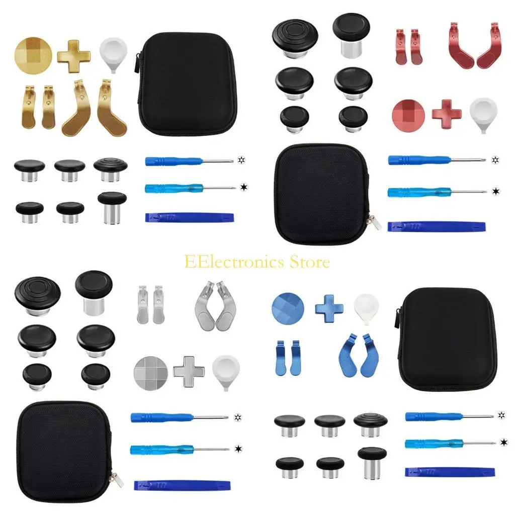 B03C Customizable Upgrade Parts For Selected Controller With Antislip Thumb Grips Metal Thumbsticks Paddles Joysticks