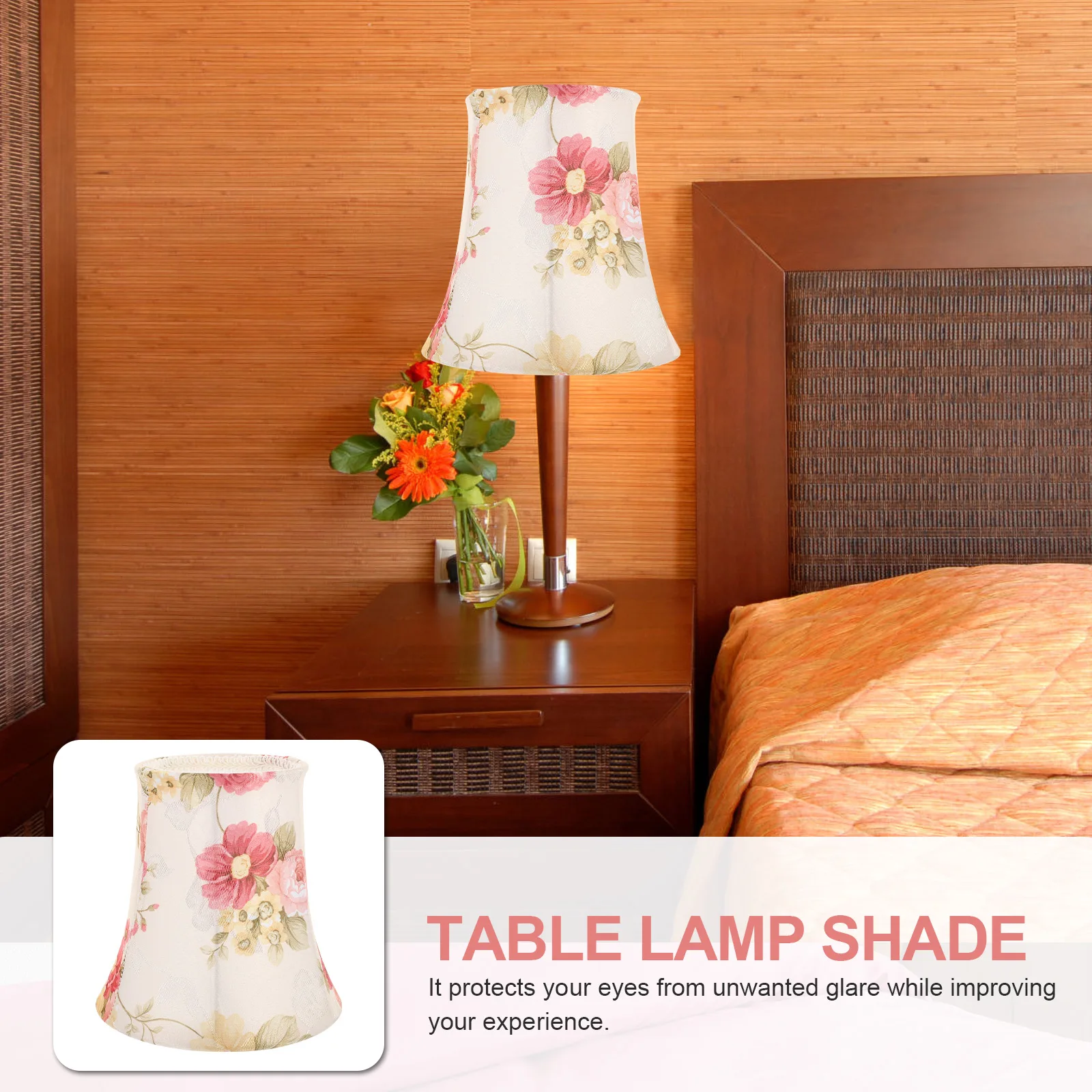 

Fabric Lamp Shade 15CM Bird Song Flower Simple Design Lightweight Easy Replacement Desk Table Floor Lamps Shades Cloth Black