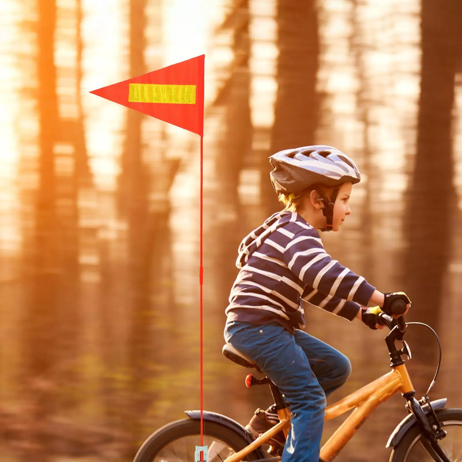5 Pcs Reflective Warning Flag Durable PVC Safety Cycling Flag For Elderly Portable Bike Warning Banner Bright Color Waterproof