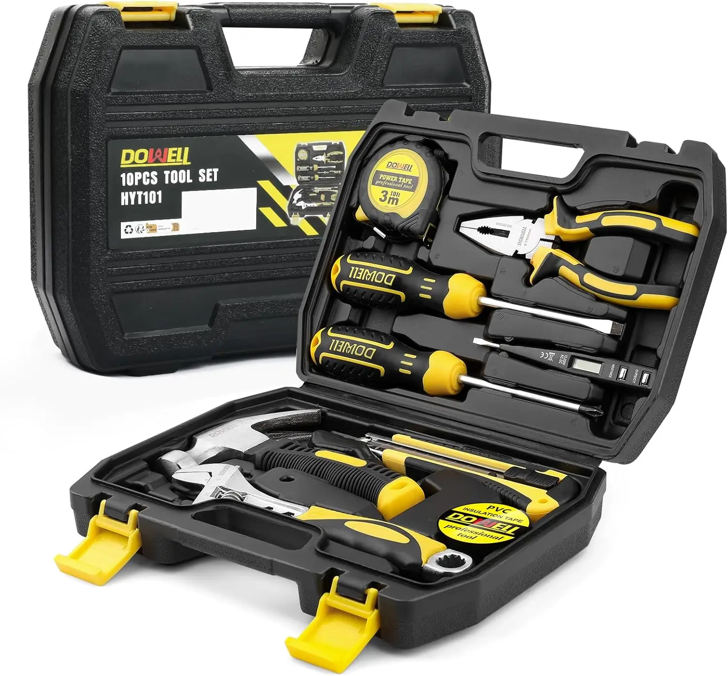 

10 Piece Small Tool Kit,Mini Portable Tool Set,Home Repair Hand Tool Kit with Plastic Tool box Storage Case