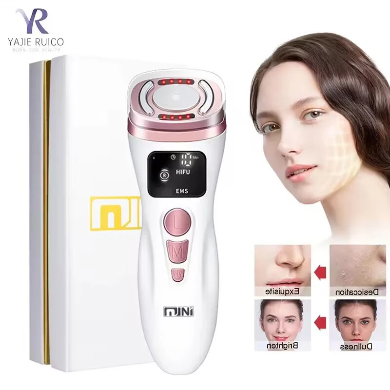 New Mini HIFU Machine EMS Ultrasonic Massager for Firming Skin Care Anti Wrinkle Professional Antiaging  Portable Beauty Tool