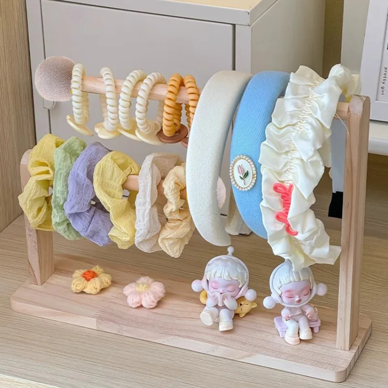 

Двухуровневая деревянная подставка для демонстрации и хранения аксессуаров для волос, украшений и головных уборов для домашнего использования