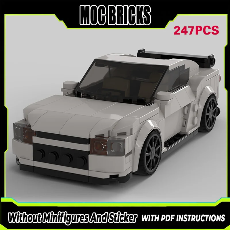 

Модель гоночного автомобиля Speed Racing Car MOC, конструктор из белых кирпичиков, спортивный автомобиль GT-R, модульная технология, подарки, праздничный набор для сборки, детские игрушки.