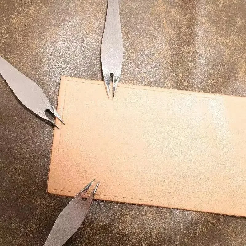 2mm/3mm/4mm Leather Products Marking Stainless Steel Fixed Distance Ruler DIY Leather Craft Goods Equal-width Spacing Gauge