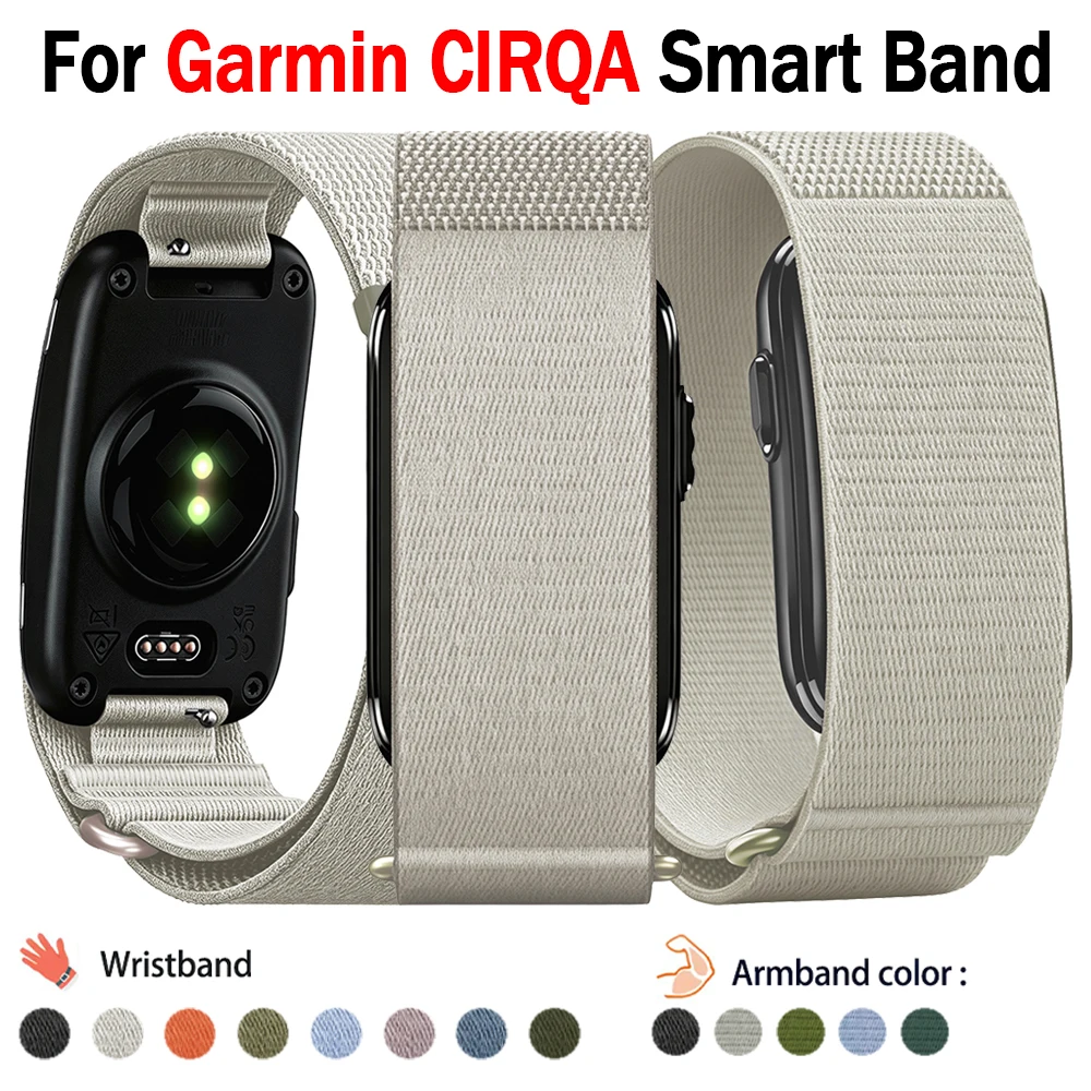 Nylon Loop Strap For Garmin CIRQA Smart Band Adjustable Replace Sports Wristband Bicep Arm Bracelet For Garmin CIRQA Accessories