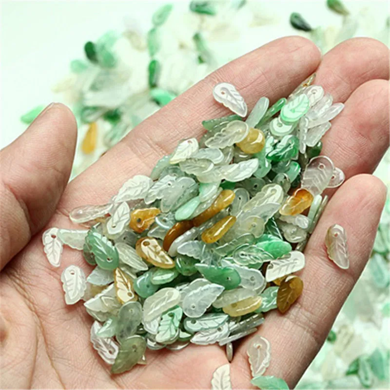 Wholesale Myanmar JadeDIYOrnament Accessories Natural EmeraldAGoods Jade Leaves Jade Parts Handmade Material