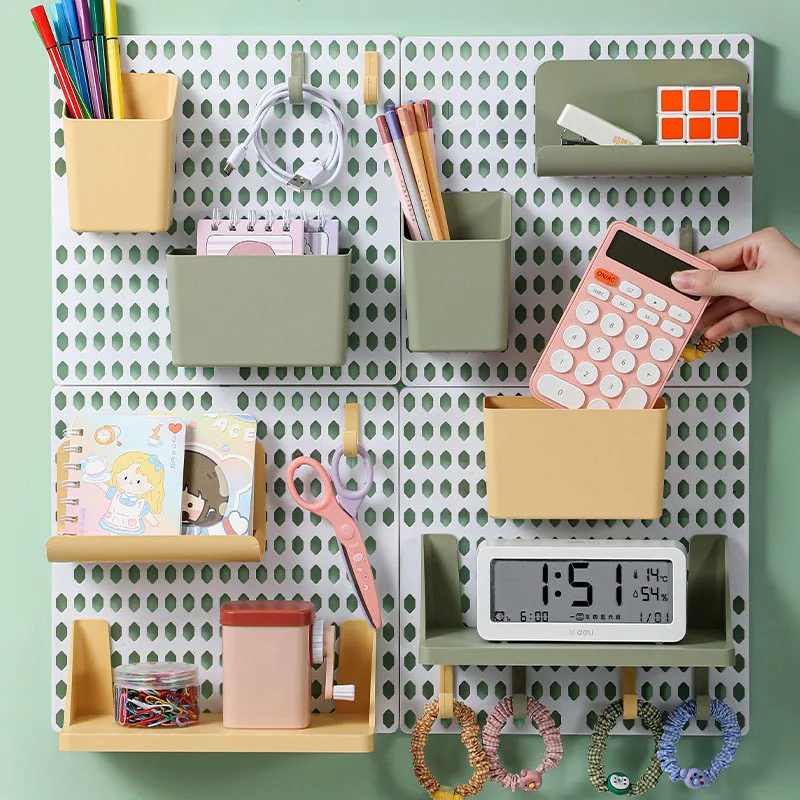 Wall Mount  Hole Board, No Drilling Multipurpose  Rack Pegboard Wall Organizer Panels Organization Holder, Kitchen Accessories,