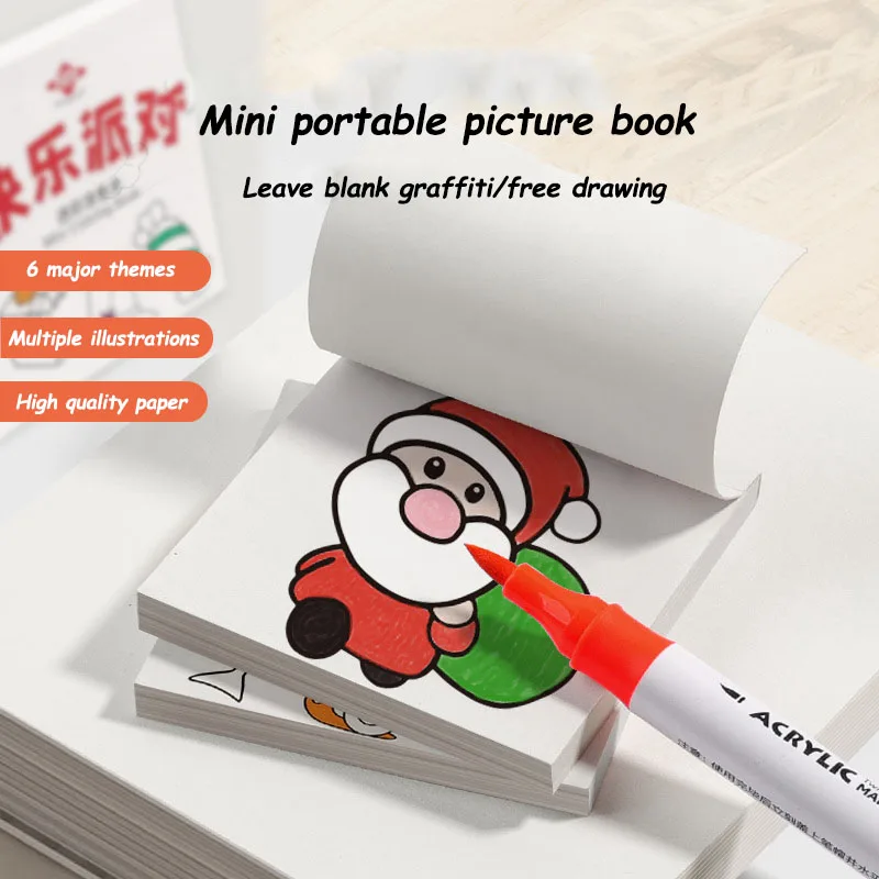 

Милая и удобная мини-раскраска, книга для рисования, акварельная ручка, раскраска, художественные принадлежности