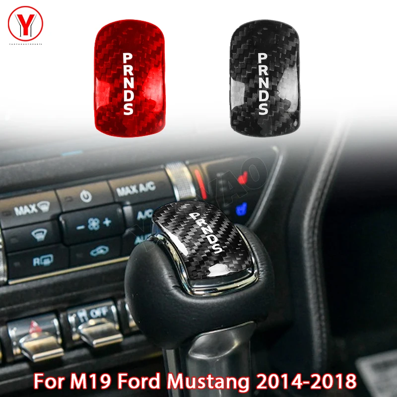 

Carbon Fiber For Ford Mustang 2015 2016 2017 2018 2019 2020 2021 2022 2023 Car Gear Shift Knob Cover Head Trim Accessories