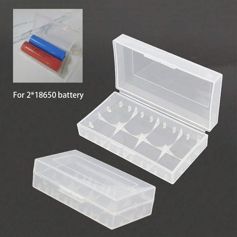 White Color Battery Storage Box Hard Case Holder For 2 18650  Rechargeable Battery Power Bank Plastic Cases