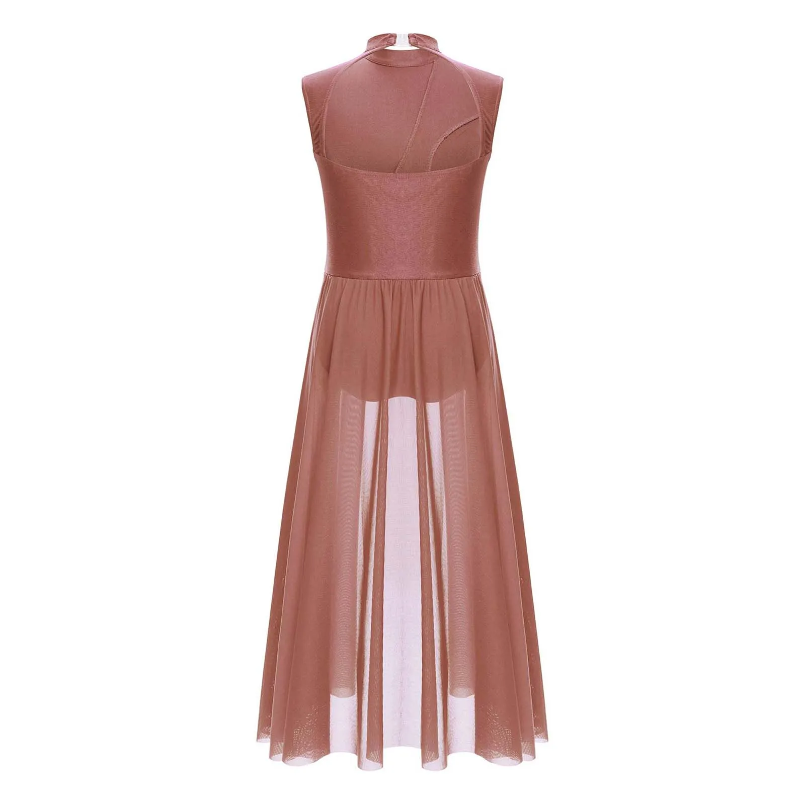 أطفال بنات الأزهار الدانتيل الحديثة فستان رقص غنائي بلا أكمام وهمية الرقبة بقماش شفاف يوتار فساتين الشكل التزلج زي الباليه