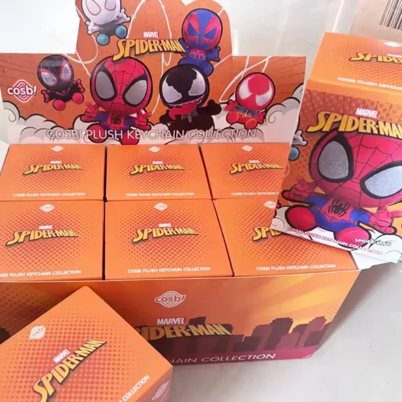 スパイダーマンシリーズ ブラインドボックス コスビ ぬいぐるみ アニメ周辺フィギュア バックパック ペンダント オーナメント サプライズギフト 男の子向け