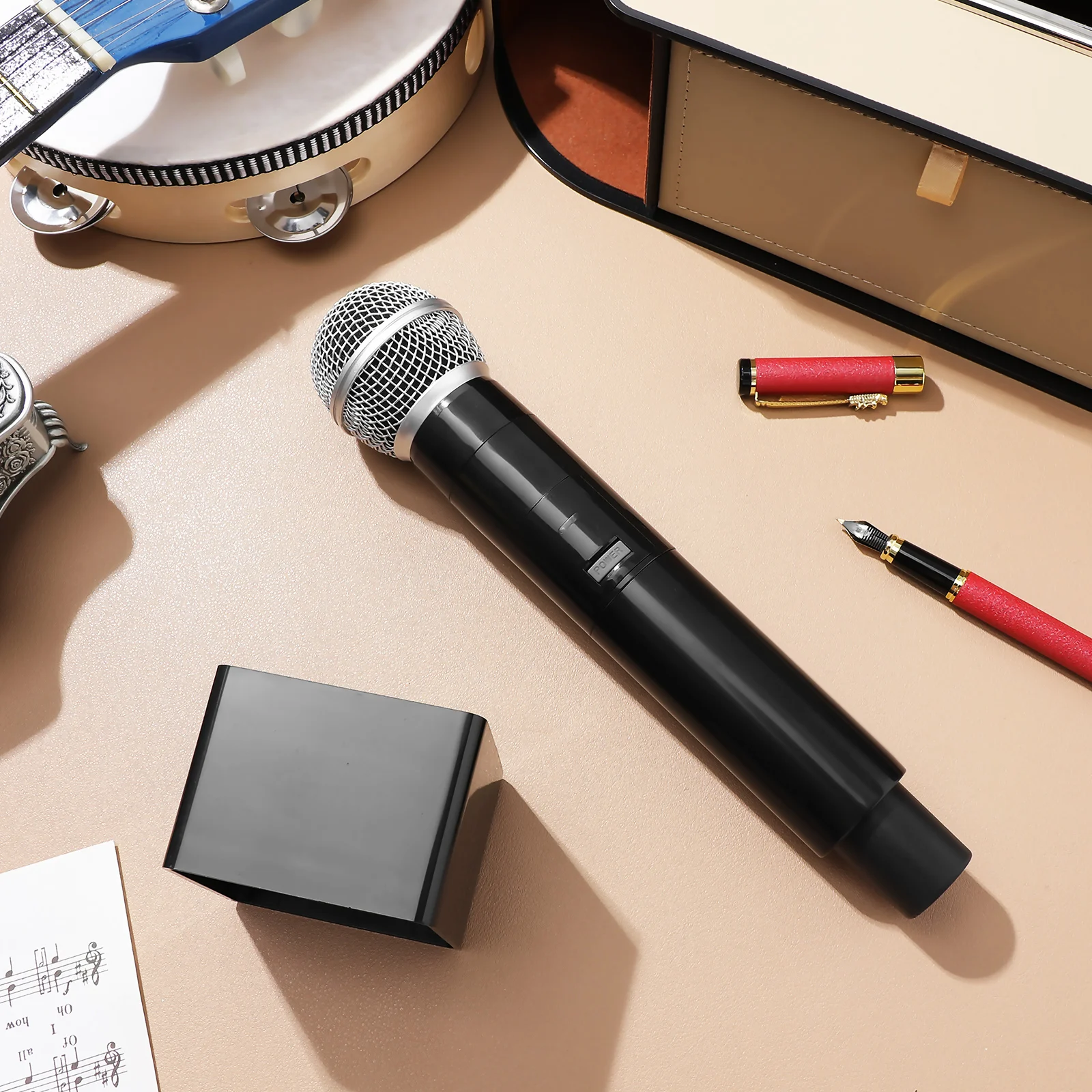

Simulation Microphone Toy Premium Metal ABS Stable Square Platform Costume Parties Stage Performances Family Reunions Classroom