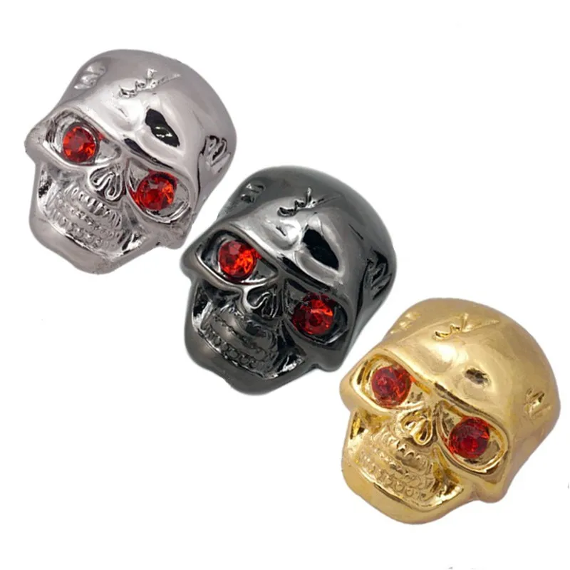3Pcs/lot Golden Sliver Black Metal Skull Head Control Knobs for Electric Guitar,Guitar pots Tone volume Control Knobs Buttons