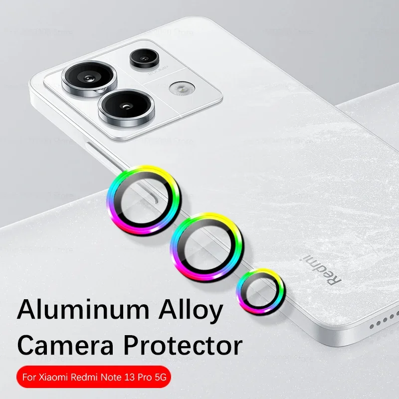 3D カメラプロテクターガラス Xiaomi Redmi 注 13 プロ 13Pro プラス 4 グラム 5 グラム HD 強化ガラスレンズ金属リアリング Redmy Note13 プロ