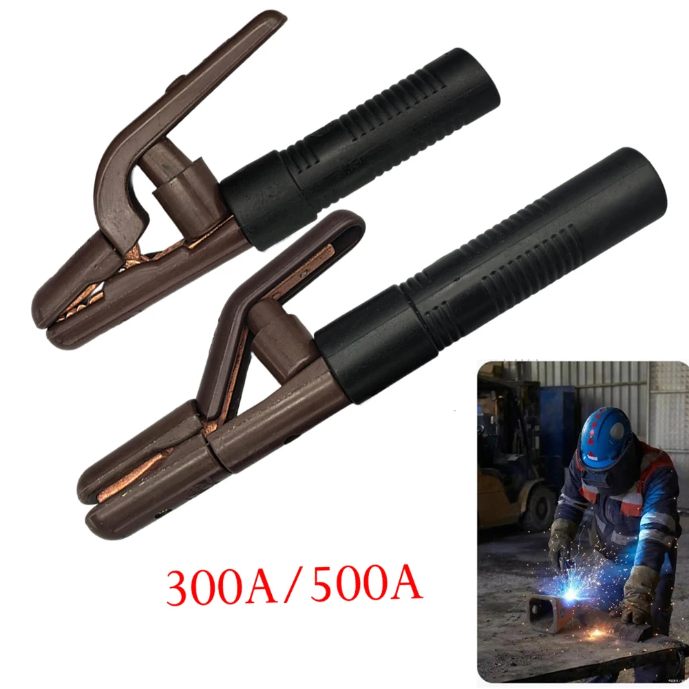 

Держатель для сварочных электродов MMA 300А/500А с зажимом из чистой меди и изолированной рукояткой для безопасного и эффективного подключения сварочных стержней