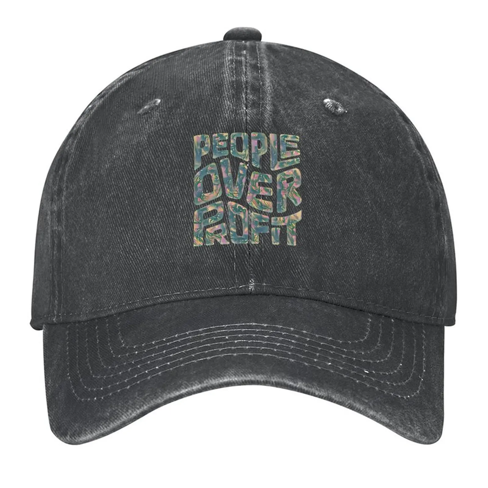 

People Over Profit Word Art Baseball Cap Rugby hats for men Vintage party Hat Boy Women's
