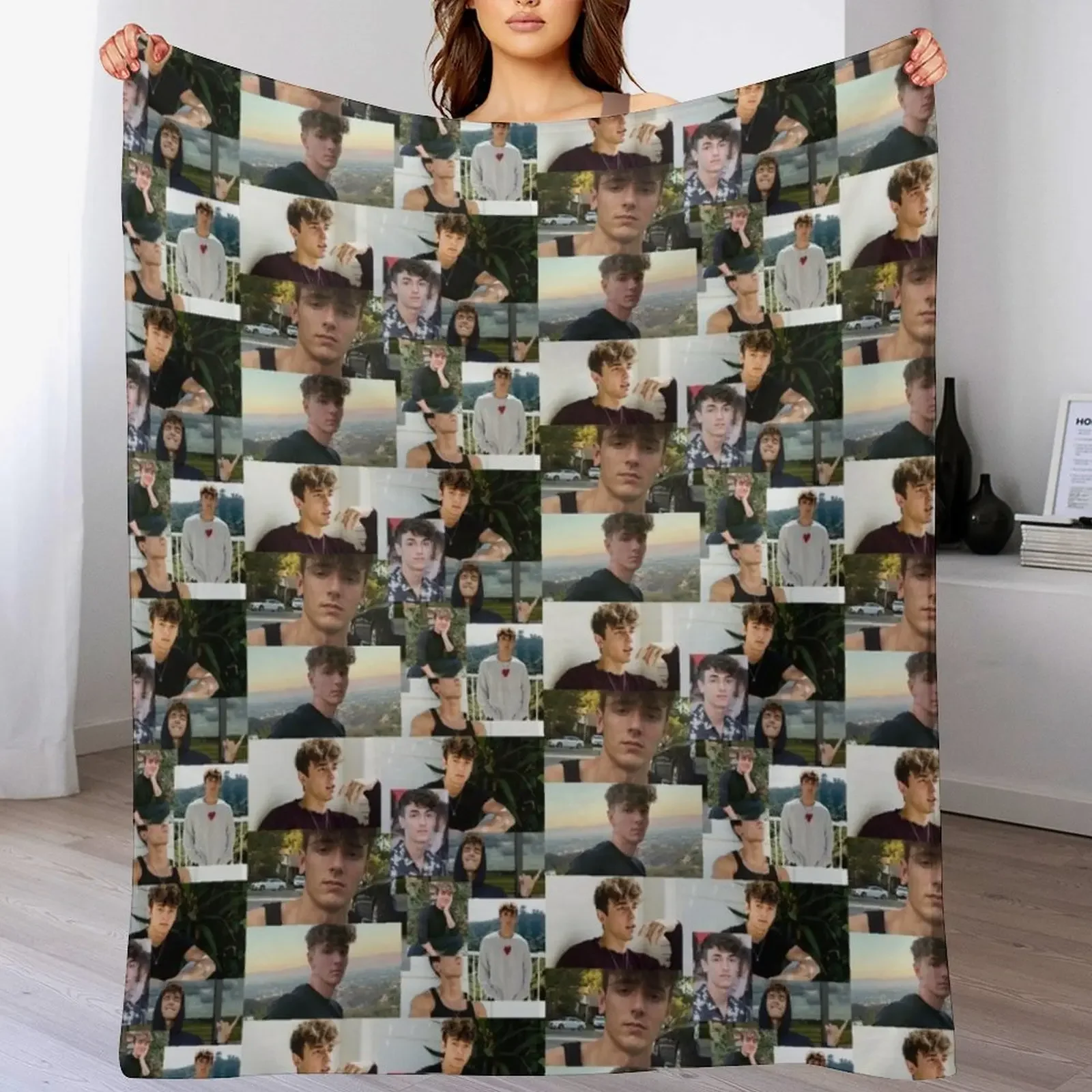 

Bryce Hall collage Throw Blanket Shaggy Flannel Fabric Custom christmas gifts Blankets