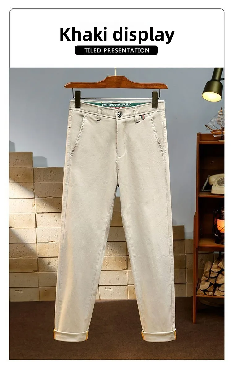 Herren Hochelastische Knitterfreie Business-Freizeithose Herbst Winter Gerade Passform Lässige Schlanke Hose Hochwertige Arbeitshose – Detail 7