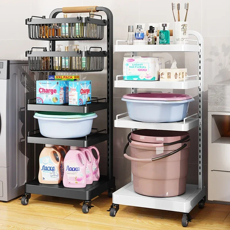 

Adjustable Bathroom Storage Rack Floor To Washbasin Next To Washing Machine Storage Rack