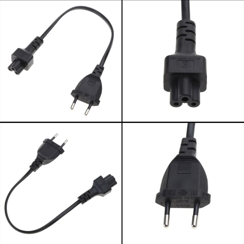 2022 New Power Adapter Cord EU 2 Pin Male To IEC 320 C5 Micky For Notebook Power Supply 30cm