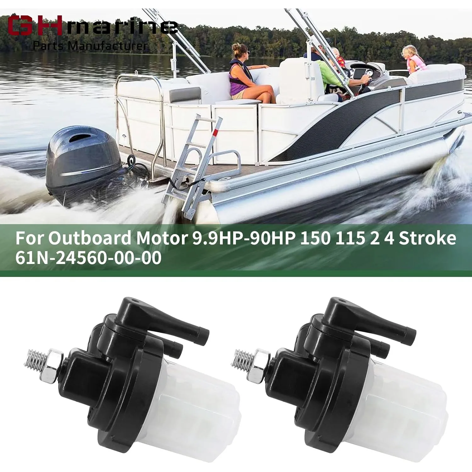 61N-24560 2pcs Fuel Filter For Yamaha Outboard 9.9 15 20 25 30 40 55 48 50 55 60 70 75 90HP 18-79910 61N-24560-01 61N-24560-10