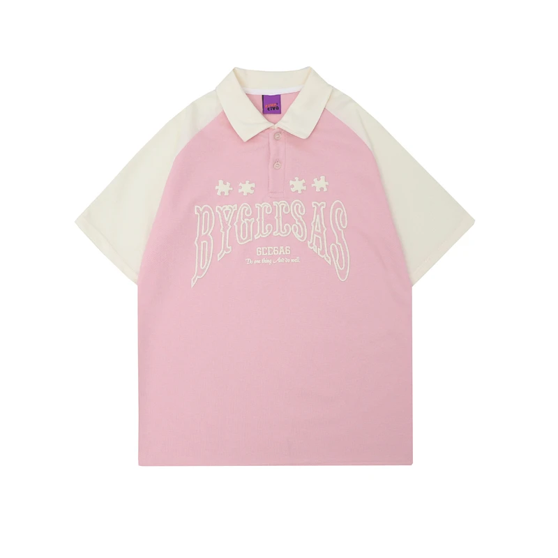 

Creative Puffed Letter Loose Fit irt ort Sve T-irt Women Summer New Sle Sweet Cool Korean Sle Commute Print