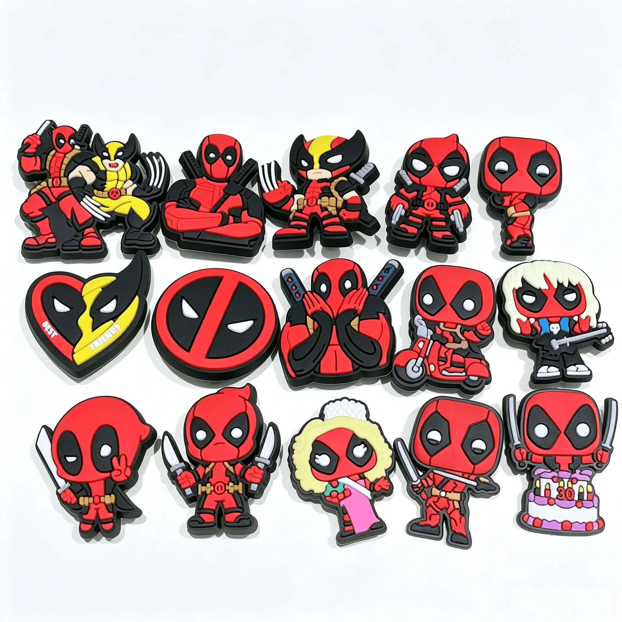 9/15/16//100 Stück Mesuca Heros Spider-Man PVC-Sandalen-Schuh-Schnallen, Clog-Schuh-Charms, beliebte Dekorationen für Kinder, DIY-Geschenke für Jungen-Partys – Detail 1