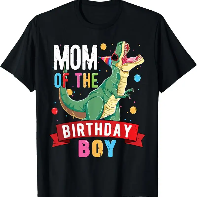

Mom Of The Birthday Boy Women Matching Trex Party T Shirt