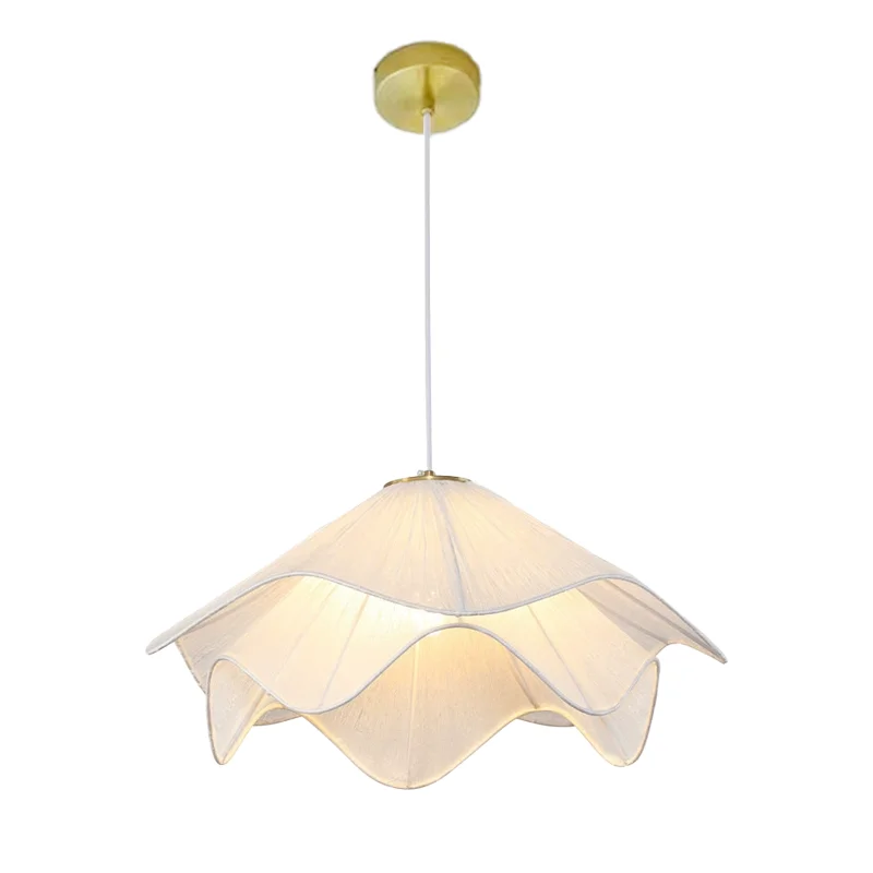 LED E27 hanglamp creatieve bloem moderne hanglamp warme lichten stoffen stijl kamer slaapkamer restaurant home decor kroonluchter - afbeelding 2
