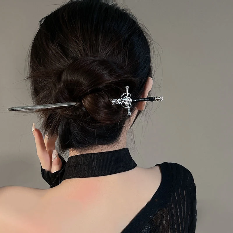 New Punk Metal Sword Hairpin Chinese Simple Hair Sticks for Women DIY Hairstyle Hair Dish Hair Accessories Trendy 2022 HairStick