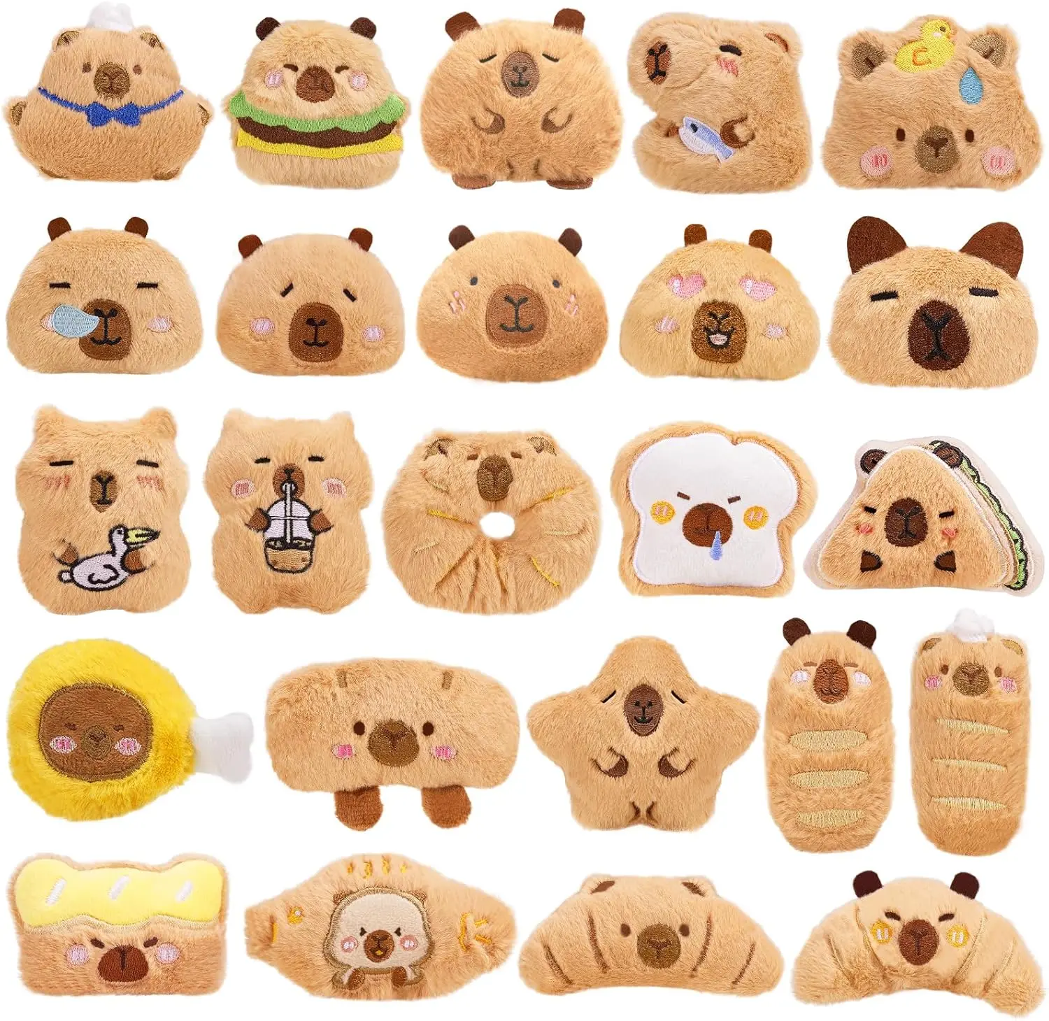 

24 Cute Plush Keychains for Kids, Perfect Birthday Gifts and Party Favors