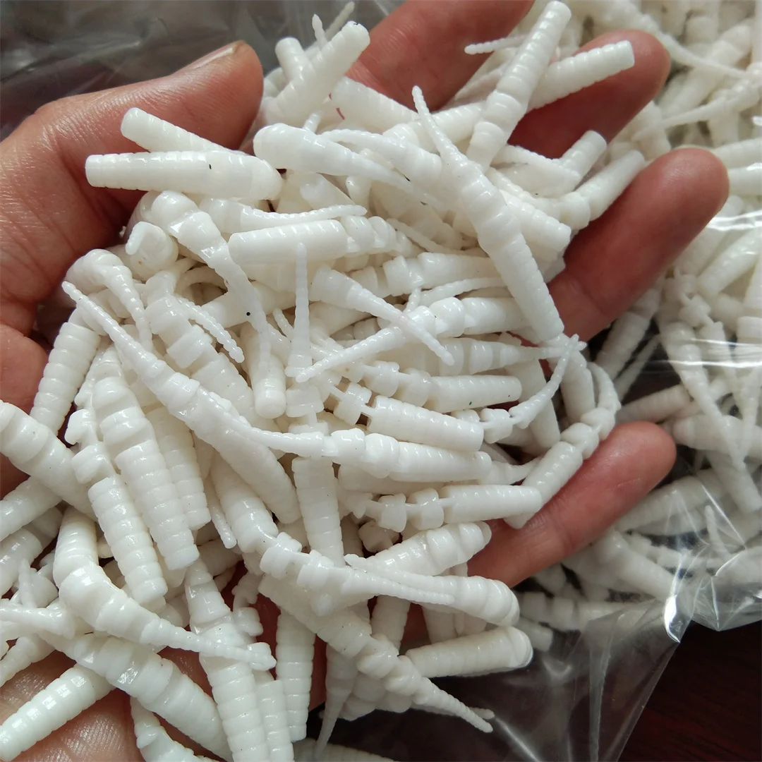 50pcs 4cm 0.3g Fishing Soft Worm Lures Ice Fishing Bait Soft Lure Pesca Cheap Fishing Tackle