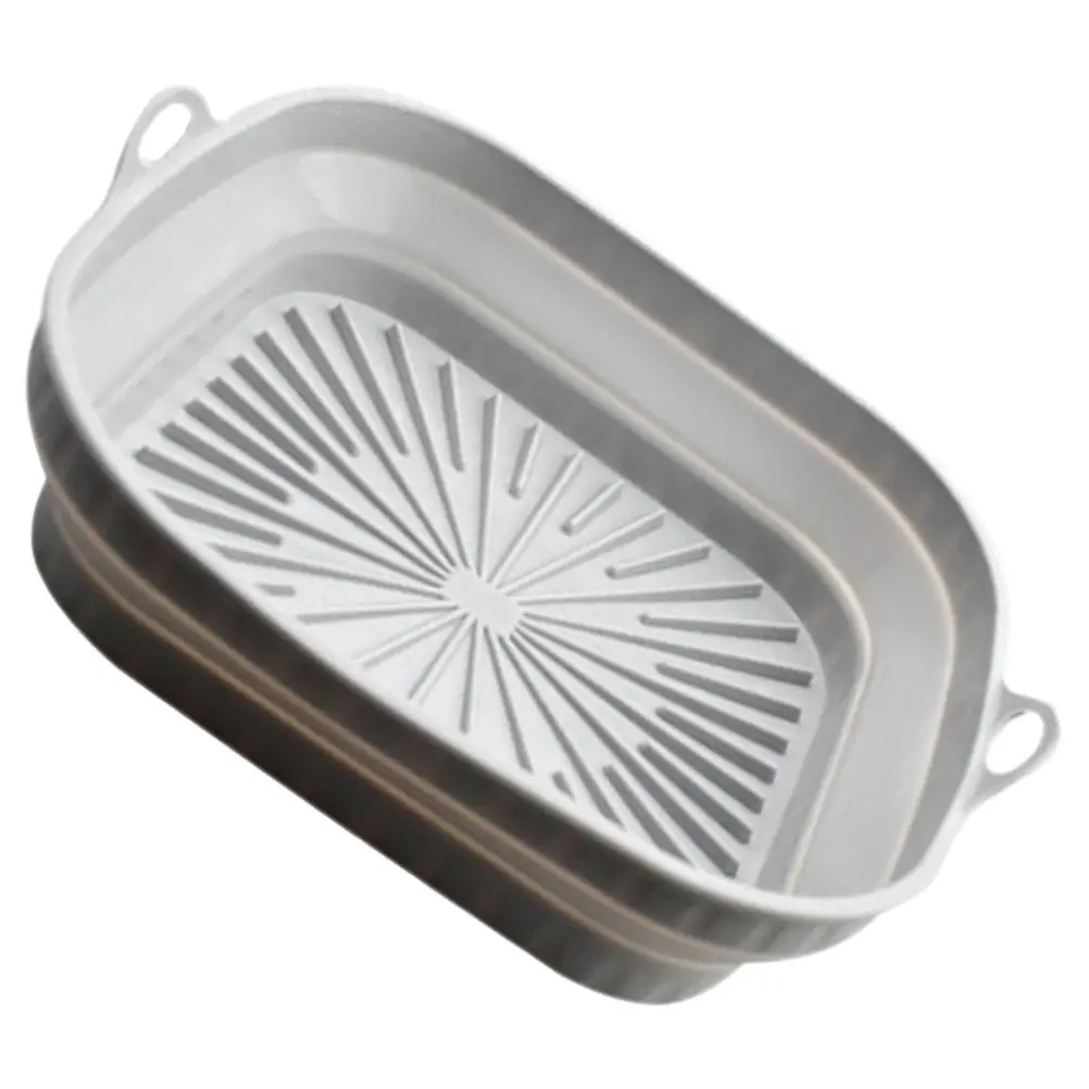 Silicone Reusable Non Stick Double Handle Air Fryer Baking Mat Pad Basket Liner Replacement Accessory