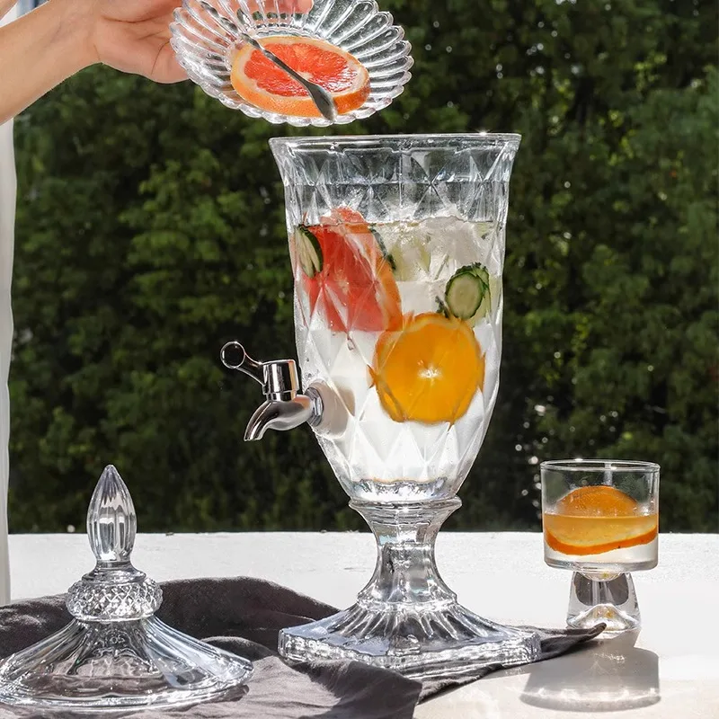 Glass cold kettle high value hotel juice lemon tea beverage bucket