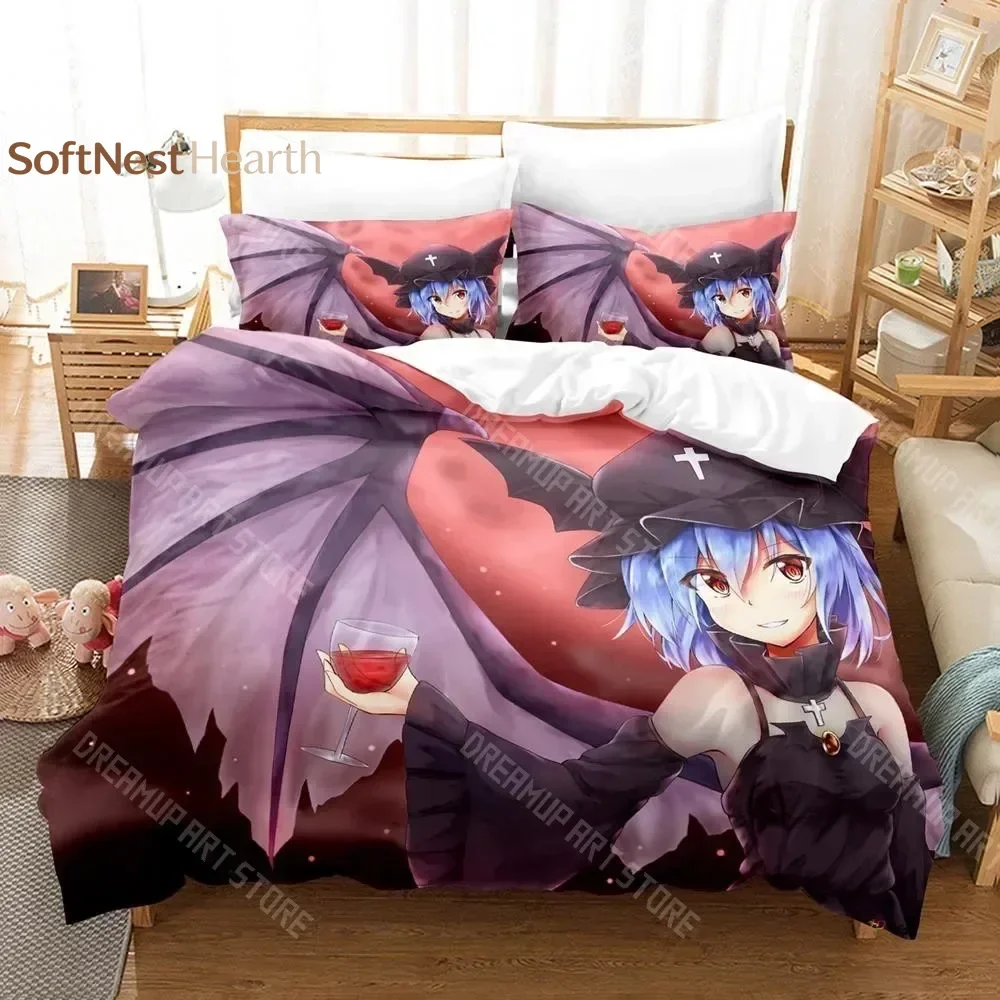 2026 Touhou Project Remilia Scarlet Bedding Set Twin Queen King Full Size Single Double Duvet Cover Pillowcase Bed Boys Girls Ad