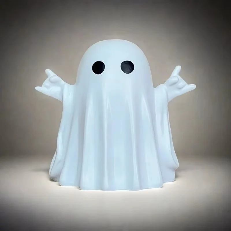 

Статуя призрака на Хэллоуин со средним пальцем, небольшой домашний декор, центральная часть, очаровательная фигурка ужаса для журнального столика