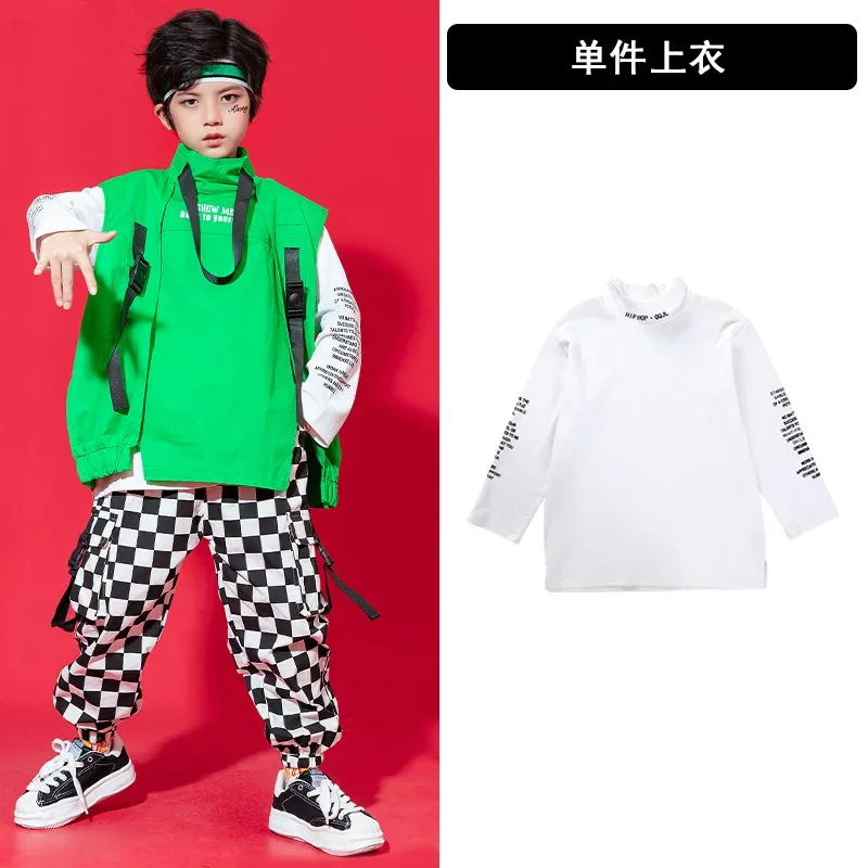 Street-Dance-Set für Kinder, trendige Marke für Jungen, hübsche Weste, langärmelige karierte Hose, Hip-Hop-Performance-Anzug, Jazz-Da für Mädchen